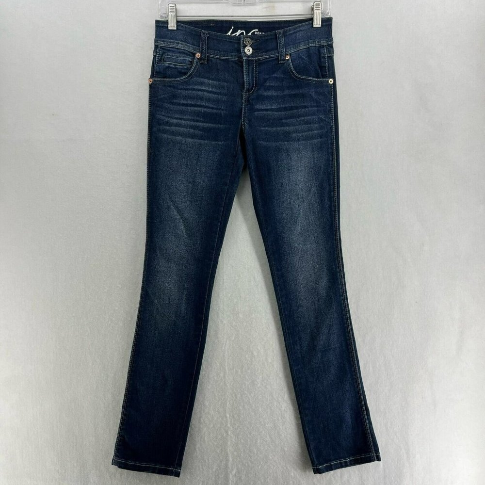 INC International Concepts Jeans Womens 0S Blue Straight Leg Regular Fit Stretch